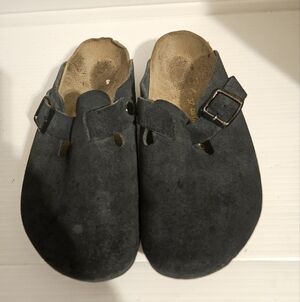 Birkenstock Boston Soft Footbed Clog - Navy Blue Suede - Size 37 (US 6) - Narrow